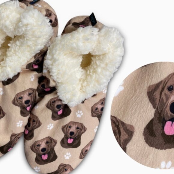 Comfies Chocolate Labrador Slippers bootie style slippers NWT - Picture 2 of 3